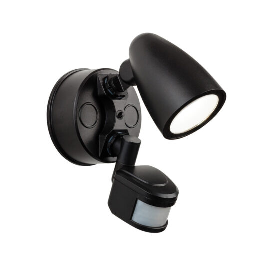 Firstlight Modern Style LED Security Spotlight 10W PIR Sensor Tri-Colour CCT Black