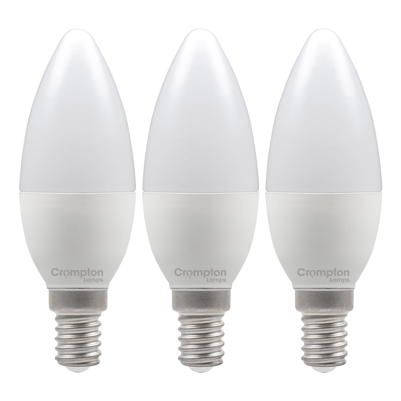 Crompton Lamps LED Candle 4.2W E14 (3 Pack) Daylight Opal (40W Eqv)