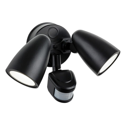 Firstlight Modern Style LED 2-Light Security Spotlight 20W PIR Sensor Tri-Colour CCT Black