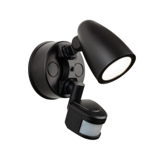 Firstlight Modern Style LED Security Spotlight 10W PIR Sensor Tri-Colour CCT Black