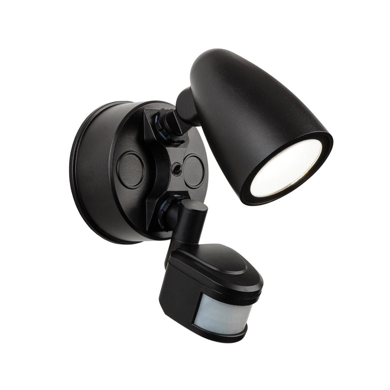 Firstlight Modern Style LED Security Spotlight 10W PIR Sensor Tri-Colour CCT Black