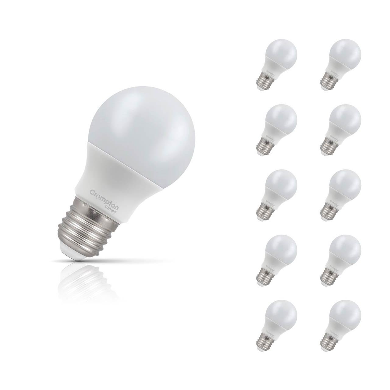 10-Pack Crompton GLS LED Light Bulbs E27 9.5W (75W Eqv) Dim Daylight Opal Screw Frosted