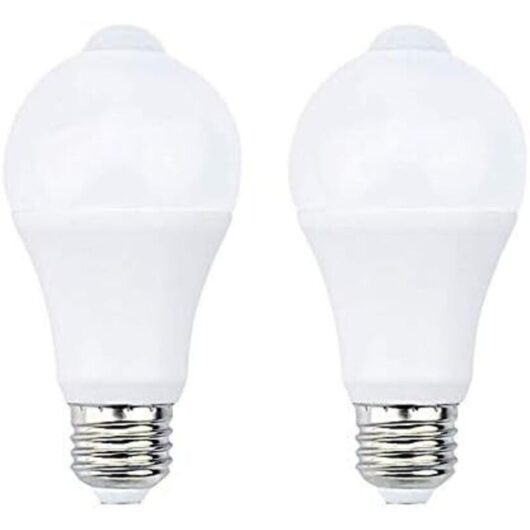 12W E27 PIR Infrared LED Bulb with Motion Sensor, Automatic ON/OFF, A60 220V, 700lm, 70W Halogen Equivalent, for Staircase, Hallway, Garage (Pack of