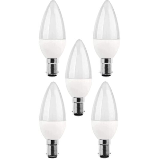 5 packs of B15 LED bulbs, 5W incandescent bulb, 220V 270 lm, 3000K daylight, B15 bayonet base bulb, [energy efficiency class A+].