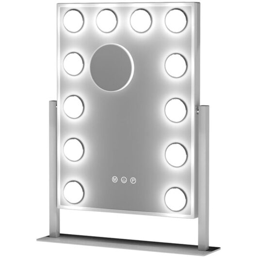 Emitto LED Hollywood Makeup Vanity Mirror Dimmable 3 Colour Lights 31x47cm