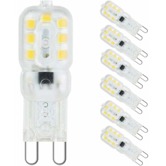 Ensemble de 10 Ampoules LED G9 3W - Équivalentes à des Ampoules Halogènes 33W, Blanc Lumière du Jour 6000K, 800lm, Sans Scintillement, Non Dimmable,