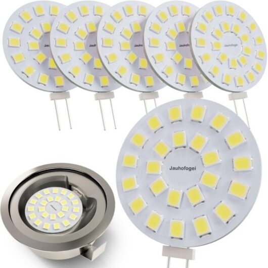 G4 LED Bulb Round 12 Volt Cool White Equivalent to JC G4 Halogen Bulb 12V 20W - Small G4 Bulb for Kitchen Oven Hood - 2 Watt G4 Halogen Recessed