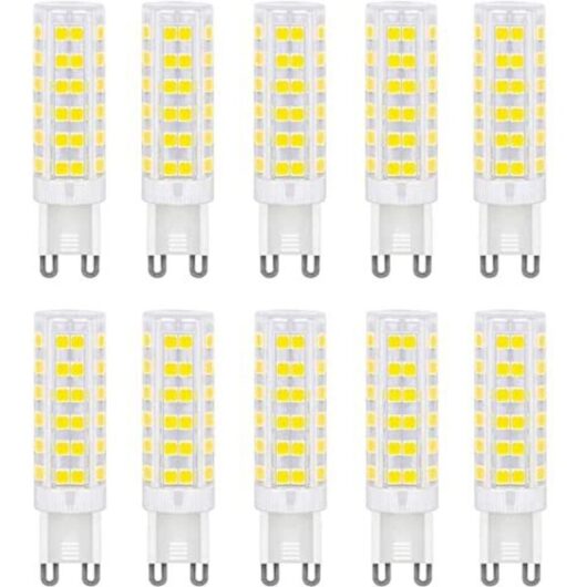 G9 LED Bulb, Flicker-Free 7W Equivalent to 60W Halogen Bulbs, 700LM, Daylight White (6000K), Non-Dimmable, 10 Pack