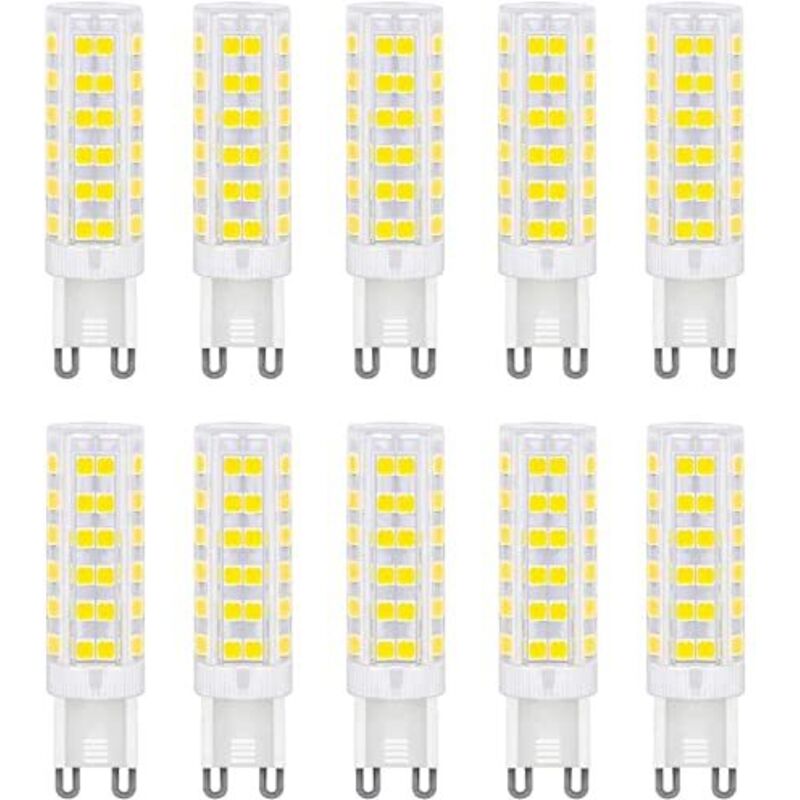 G9 LED Bulb, Flicker-Free 7W Equivalent to 60W Halogen Bulbs, 700LM, Daylight White (6000K), Non-Dimmable, 10 Pack