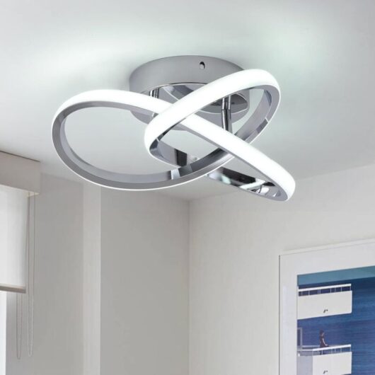 20W Modern Chrome led Ceiling Light Ultra-Slim Flush Mount Lighting with 6500K Daylight White Energy-Saving Design for Hallway, Foyer & Corridor