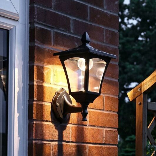 34cm Solar Power Traditional led Lantern Wall Light Outdoor Garden Welcome Patio Decoration