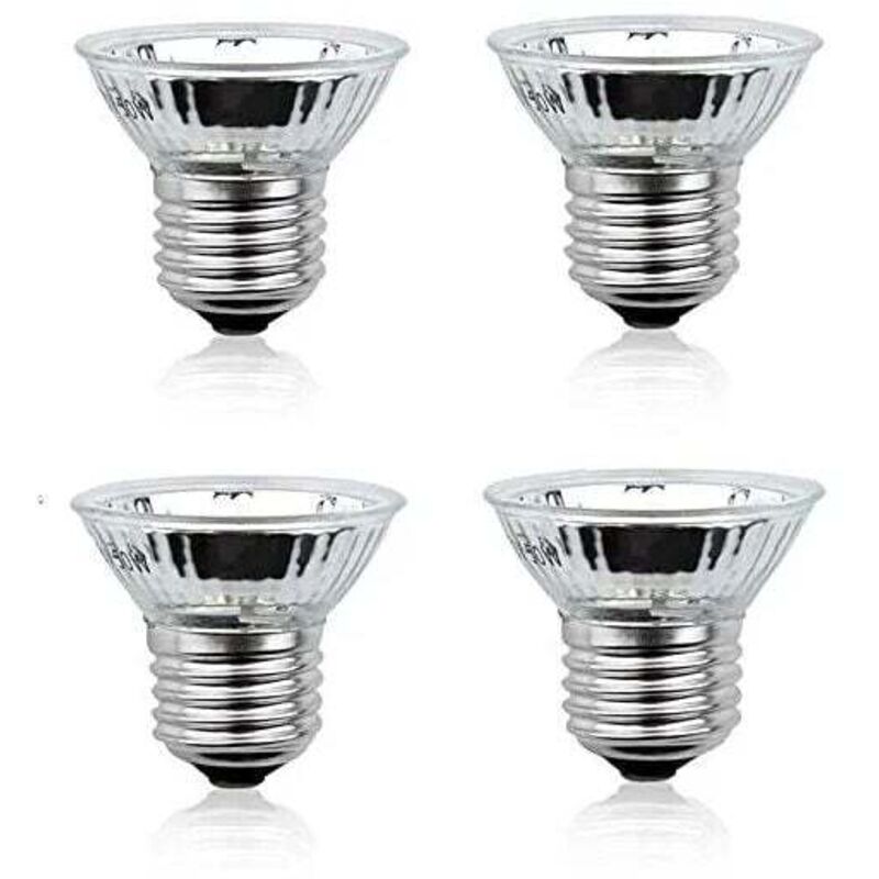 50W E27 UVA+UVB Full Spectrum Heating Bulb, Dimmable, 220-240V, Tanning Bulb for Reptiles, Amphibians, Lizards (Pack of 4, Warm White 2700K)