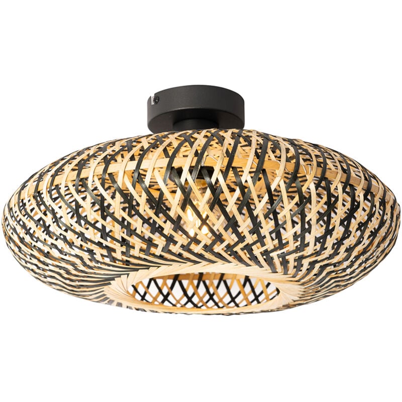 Smart Ceiling Lamp Black Bamboo 40 cm incl. Wifi A60 - Ostrava