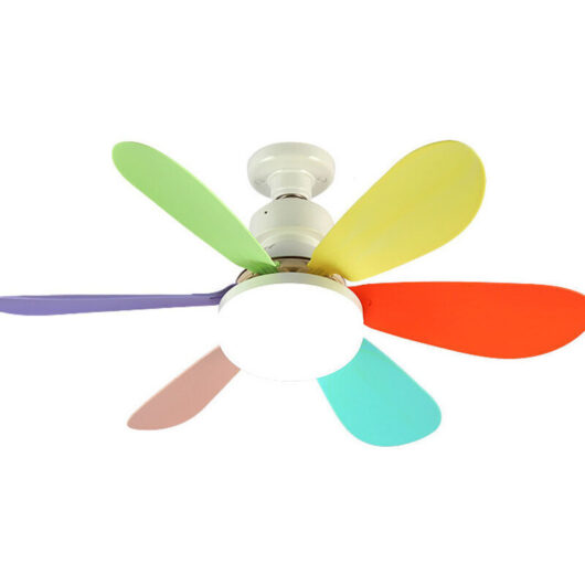 Ceiling Fan with Light and Remote Control, Dimmable LED Ceiling Fan with 30W E27 Integrated Lamp