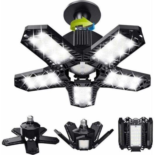 Clearance Sale: Garage LED Light Set - 120W - 12000lm - Workshop Lamp - Flexible Ceiling Lights - E26/E27 Panels - 1 Lamp