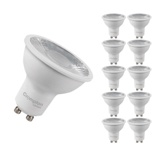 Crompton LED GU10 Spotlight Bulbs 3.5W Daylight 6500K Halogen Replacement (10 Pack)