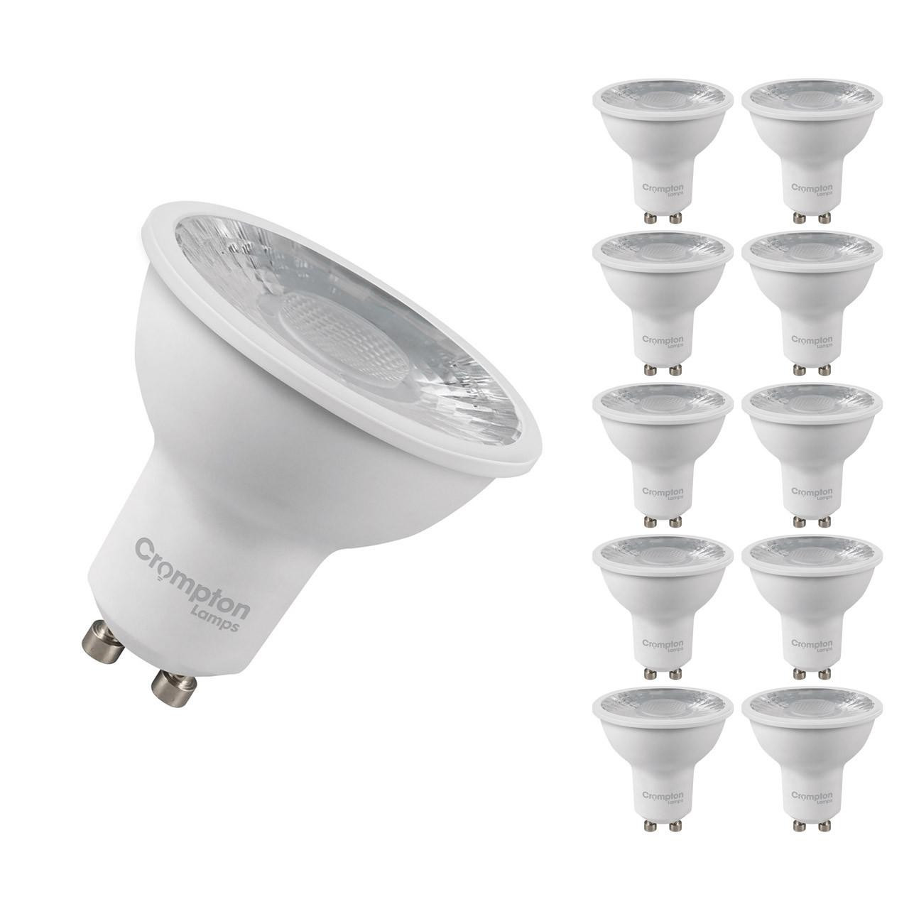 Crompton LED GU10 Spotlight Bulbs 3.5W Dimmable Daylight 6500K Halogen Replacement (10 Pack)