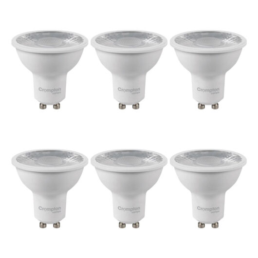 Crompton LED GU10 Spotlight Bulbs 3.5W Dimmable Daylight 6500K Halogen Replacement (6 Pack)