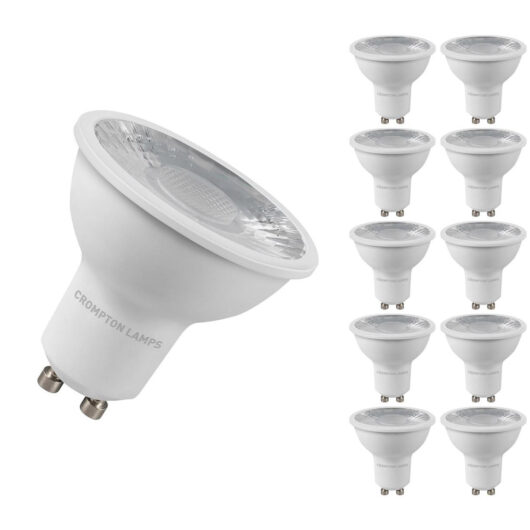 Crompton LED GU10 Spotlight Bulbs 5W Daylight 6500K Halogen Replacement (10 Pack)