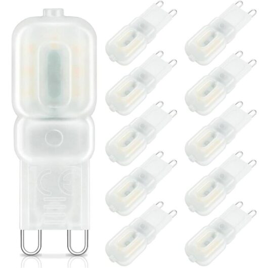 G9 Dimmable LED Bulbs 3W (Replacement for 25W Halogen Lamp, 220V AC, 360 Degree Beam Angle, Pack of 10, 6000K Daylight White