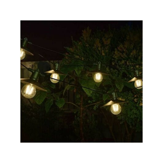 Smart Garden 8 Solar Vivo 365 String Lights Black Saucer Filament Bulb Bright