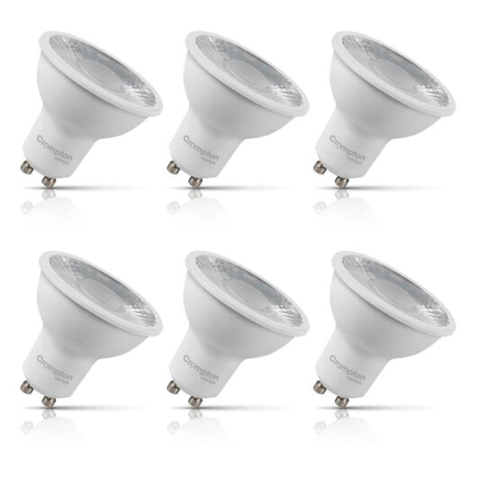 6-Pack Crompton GU10 Spotlight LED Light Bulbs 3.5W 6500K Daylight 50W Eqv Halogen Replacement