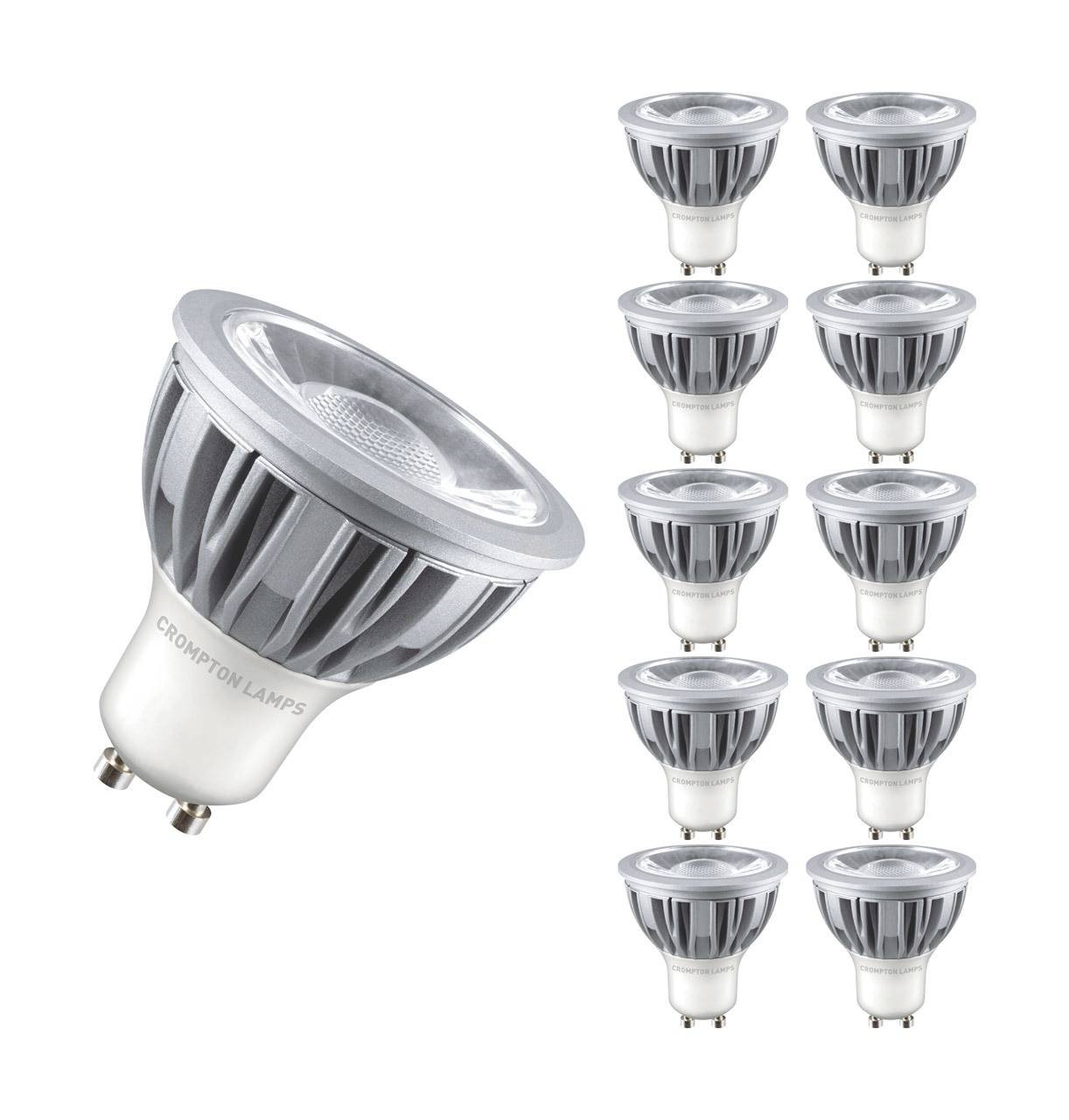 Crompton LED GU10 Spotlight Bulbs 5W Daylight 6500K Halogen Replacement High Performance (10 Pack)