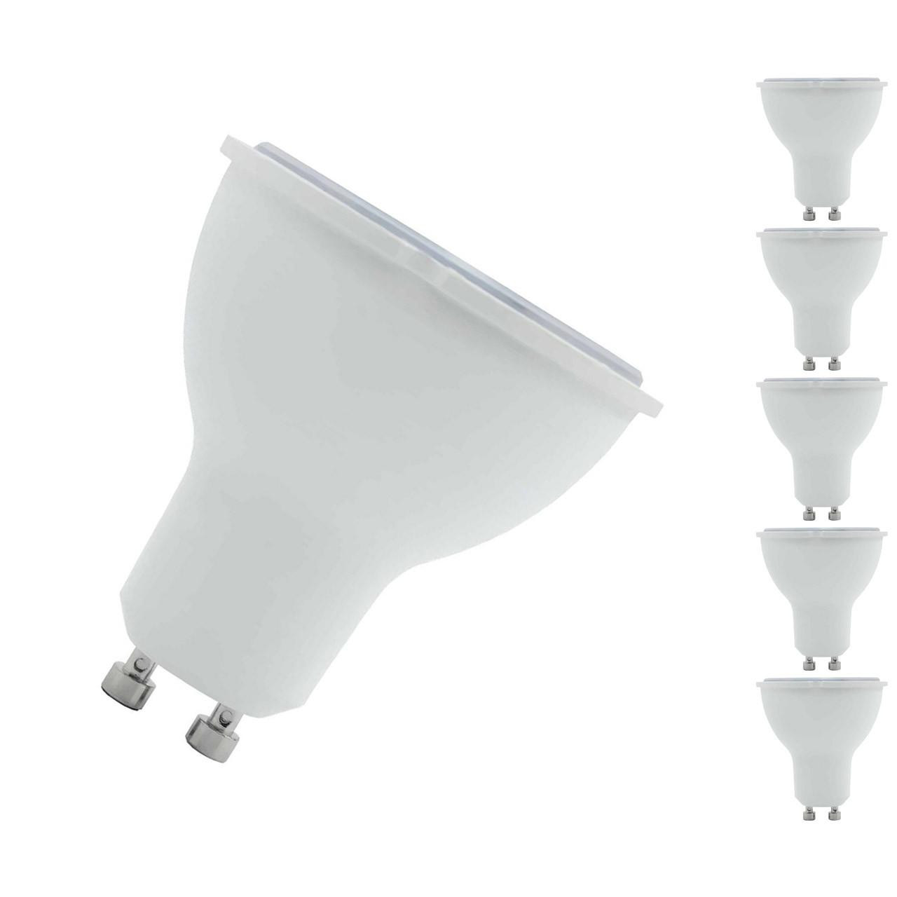 Opus LED GU10 Spotlight Bulbs 5W (30W Eqv) Dim Daylight 6500K Halogen Replacement Frosted (5 Pack)