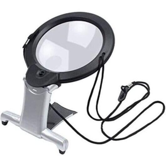Giant magnifying glass with LED light, hands-free reading magnifier for neck and desk