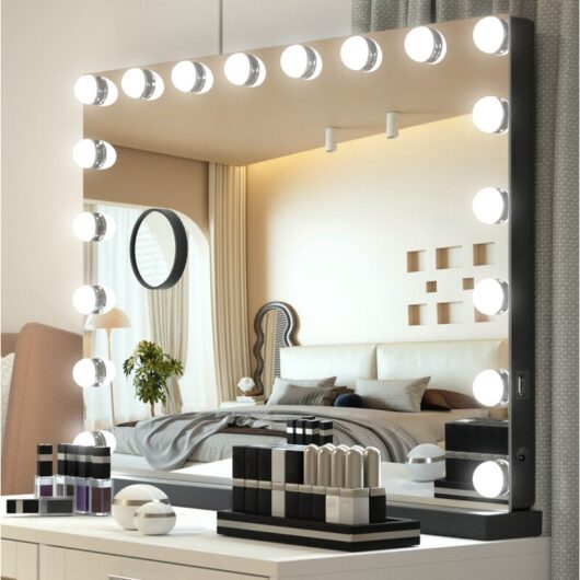 Puluomis - Hollywood Makeup Mirror, Light Vanity Mirror, Bathroom Mirror, with led Dimmable Bulbs, usb Charging Port, Touch Screen(18 Bulbs,