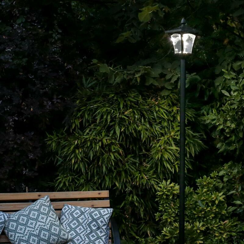 Festive Lights - 2.1m Solar Power Traditional led Lamp Post Light Outdoor Garden Pathway Drive Patio Decoration